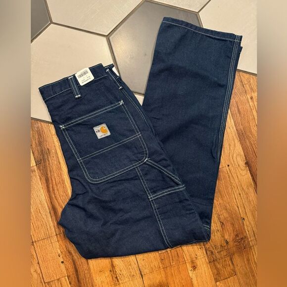 Carhartt Men's Flame Resistant Signature Denim Dungaree; 2112 Cat 2 Size 28 x 30